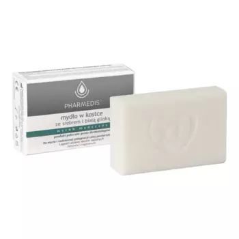 Кусковое мыло с серебром и белой глиной, 100 г Pharmedis Linia medyczna