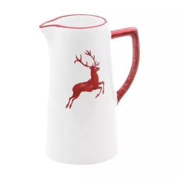 Кувшин для воды Ruby Red Deer 1,2 л/ч: 22 см Gmundner Keramik, бело-красный