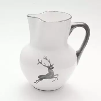 Кувшин Grey Deer Венский, форма 1,5 л/20 см Gmundner Keramik, белый/серый