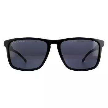 Квадратные черные, серые, синие солнцезащитные очки Hugo Boss, черный