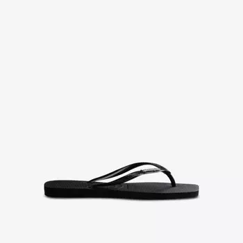 Квадратные резиновые шлепанцы с тисненым логотипом Havaianas, черный