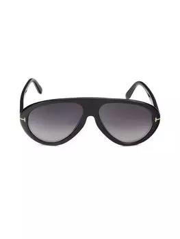 Квадратные солнцезащитные очки 56MM Tom Ford, черный
