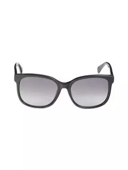 Квадратные солнцезащитные очки 57MM Max Mara, черный