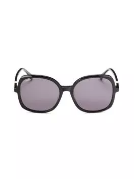 Квадратные солнцезащитные очки 60 мм Max Mara, черный