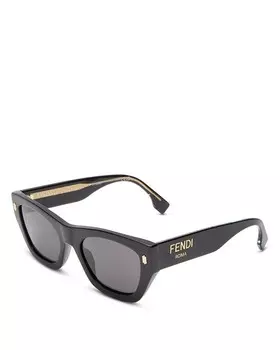 Квадратные солнцезащитные очки Fendi Roma, 53 мм, черный
