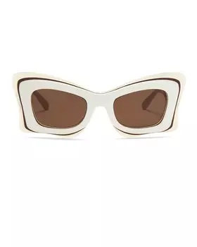 Квадратные солнцезащитные очки Loewe, цвет Ivory & Brown