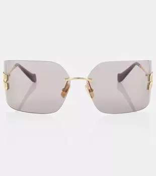 Квадратные солнцезащитные очки Logo Miu Miu, розовый