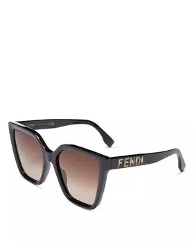 Квадратные солнцезащитные очки с надписью, 55 мм Fendi