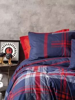 L'Essentiel Linge de Maison, Abel - Red, Комплект пододеяльников Ranforce King Size (FR), красный, 100 % ХЛОПОК RANFORCE, 240 x 220 см