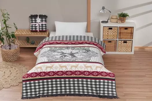 L'Essentiel Linge de Maison, Adali, односпальное одеяло, белое, 60 % ХЛОПОК, 30 % АКРИЛОВЫЙ, 10 % ПОЛИЭСТЕР, 150 x 200 см, белый