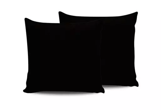 L'Essentiel Linge de Maison, Черный, комплект наволочек (2 шт.) (EU) (IT), Черный, 100% ХЛОПОК RANFORCE, 50 x 80 см