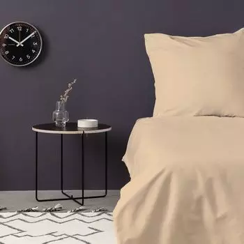 L'Essentiel Linge de Maison, De Beige, атласный комплект пододеяльников Super King Size (FR), бежевый, 100 % хлопковый сатин, 260 x 220 см
