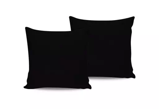 L'Essentiel Linge de Maison, De Black, комплект атласных наволочек (2 шт.) (Франция), черный, 100 % хлопковый сатин, 60 x 60 см