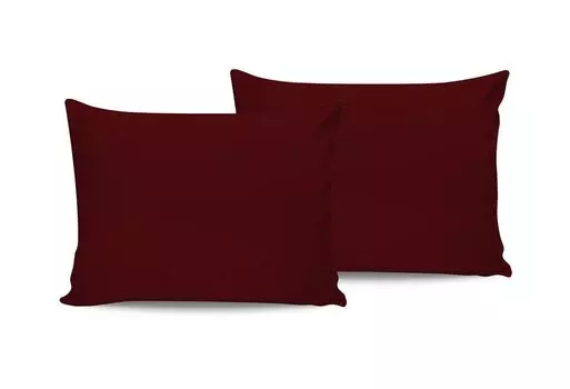 L'Essentiel Linge de Maison, De Maroon, Комплект атласных наволочек (2 предмета), темно-бордовый, 100% хлопковый сатин, 50 x 70 см