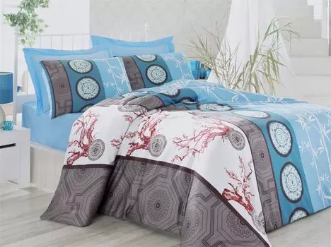 L'Essentiel Linge de Maison, Feodora, комплект пододеяльников Satin Single XXL (DE), синий, 100 % хлопковый сатин, 155 x 220 см