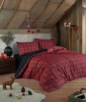 L'Essentiel Linge de Maison, Isko - Красный, комплект двойного пододеяльника, красный, 65 % ХЛОПОК / 35 % ПОЛИЭСТЕР, 200 x 220 см