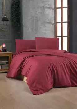 L'Essentiel Linge de Maison, Maroon, Комплект двойных пододеяльников Ranforce (DE), Бордовый, 100 % ХЛОПОК RANFORCE, 200 x 200 см