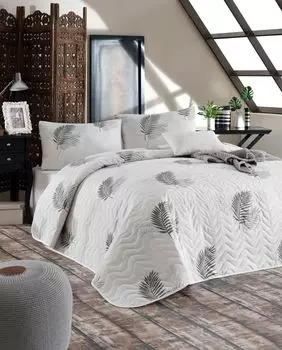 L'Essentiel Linge de Maison, Palma - Серый, комплект односпального покрывала, серый, 65 % ХЛОПОК / 35 % ПОЛИЭСТЕР, 160 x 220 см