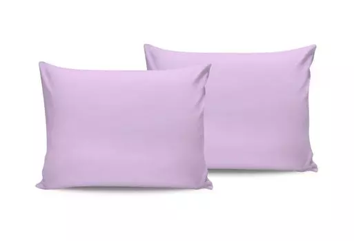 L'Essentiel Linge de Maison, Сиреневый, Набор наволочек (2 шт.) (EU) (IT), Фиолетовый, 100 % ХЛОПОК RANFORCE, 50 x 80 см
