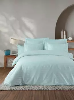 L'Essentiel Linge de Maison, Water Yollu Saten - Mint, комплект двойных пододеяльников, мятный, 70 % ХЛОПОК / 30 % ПОЛИЭСТЕР, 200 x 220 см