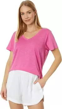 Льняная футболка с V-образным вырезом Vineyard Vines, цвет Paradise Punch