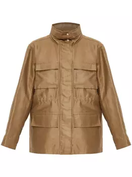 Льняная куртка Moncler, коричневый