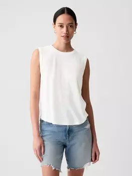 Льняная майка Gap, белый