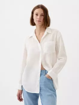 Льняная рубашка Gap, белый