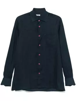 Льняная рубашка Kiton, синий