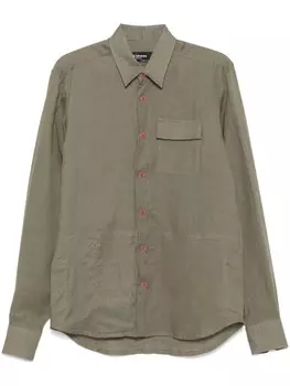 Льняная рубашка Kiton, зеленый