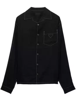 Льняная рубашка Prada, черный