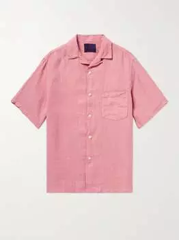 Льняная рубашка с воротником-стойкой PORTUGUESE FLANNEL, розовый