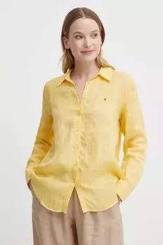 Льняная рубашка Tommy Hilfiger, желтый