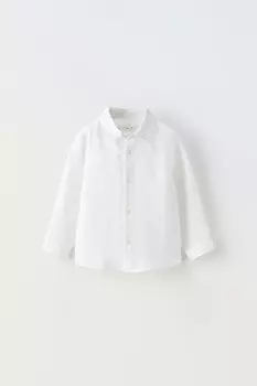 Льняная рубашка ZARA, белый