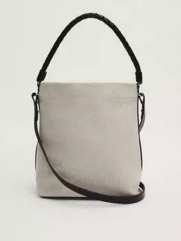 Льняная сумка-ведро Massimo Dutti, бежевый