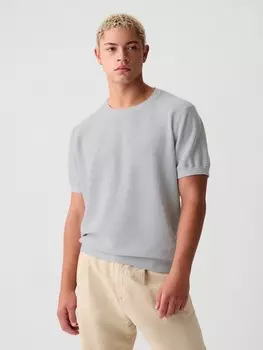 Льняная трикотажная рубашка Gap, серый