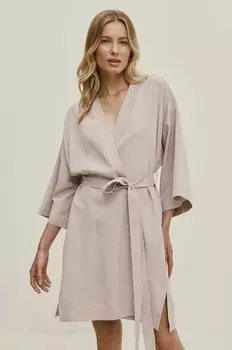 Льняное платье Answear Lab, серый