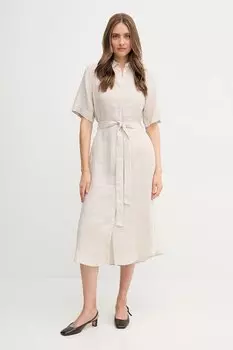 Льняное платье Gant, бежевый