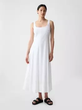 Льняное платье миди Gap, белый