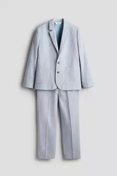 Льняной костюм H&M, синий