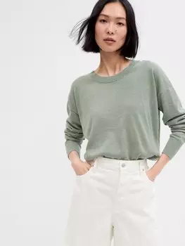 Льняной свитер Gap, зеленый