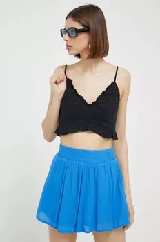 Льняной топ Abercrombie & Fitch, черный