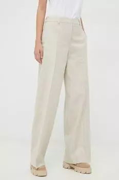 Льняные брюки Calvin Klein, бежевый