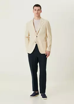Льняные брюки Canali, синий