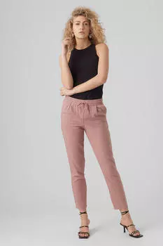 Льняные брюки длиной до щиколотки Vero Moda, фиолетовый