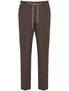 Льняные брюки с кулиской Corneliani, коричневый