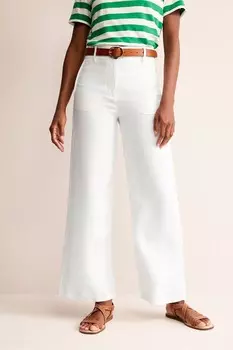 Льняные брюки Westbourne Boden, белый