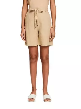 Льняные шорты ESPRIT, бежевый