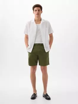 Льняные шорты Gap, зеленый