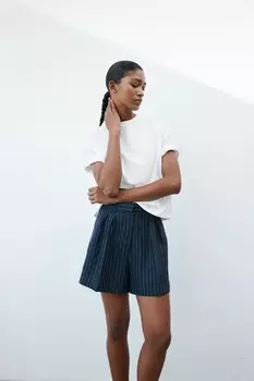 Льняные шорты H&M, синий